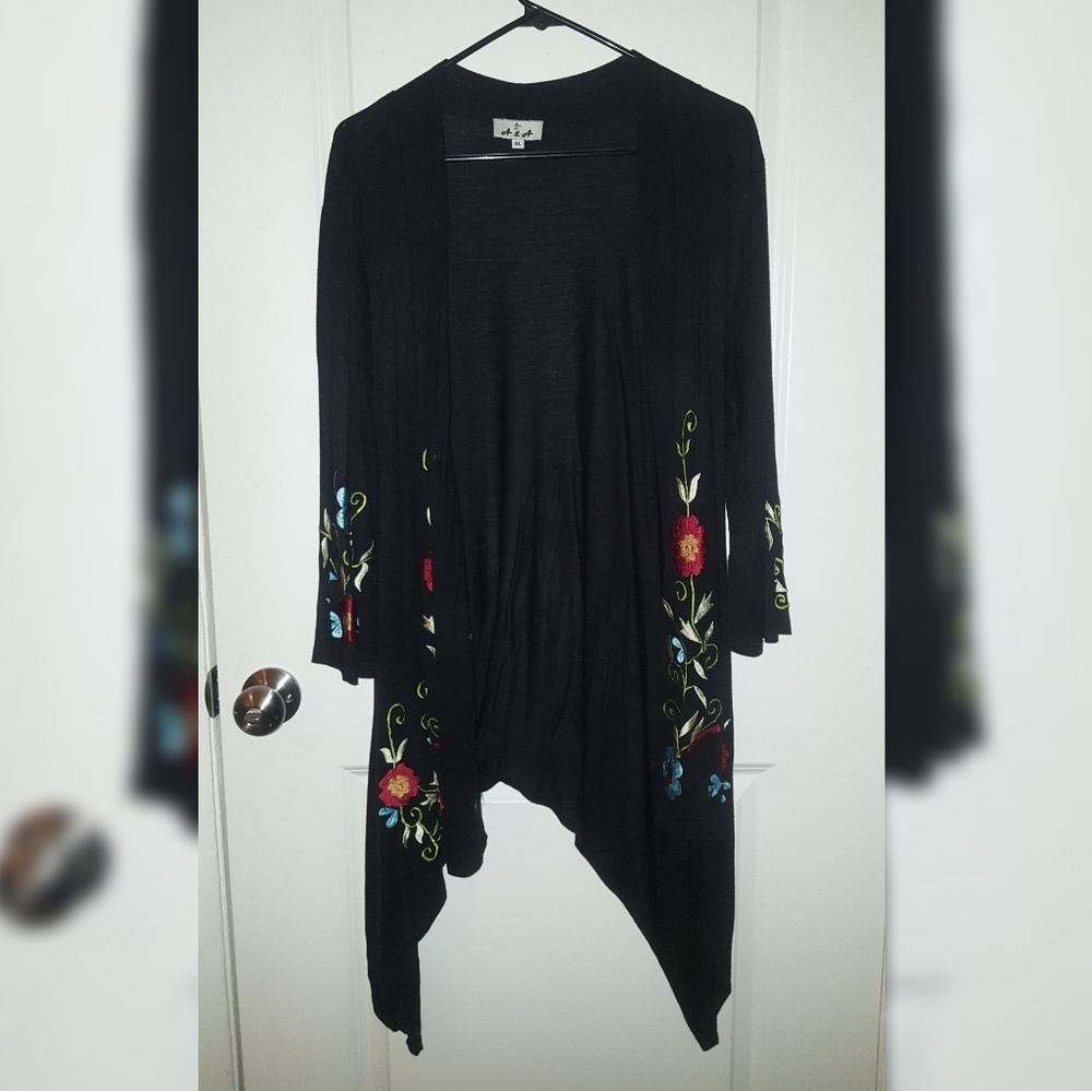 embroidered cardigan